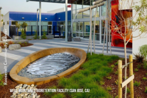 Front of Roosevelt Community Center in San Jose is an example of Green Stormwater Infrastructure: Boosting Urban Sustainability